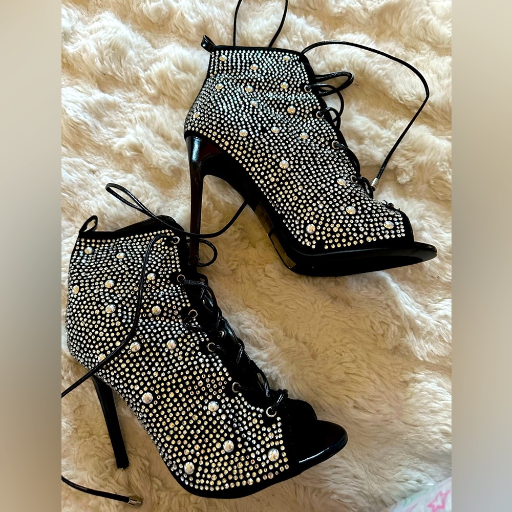 High heel boot style sparkly